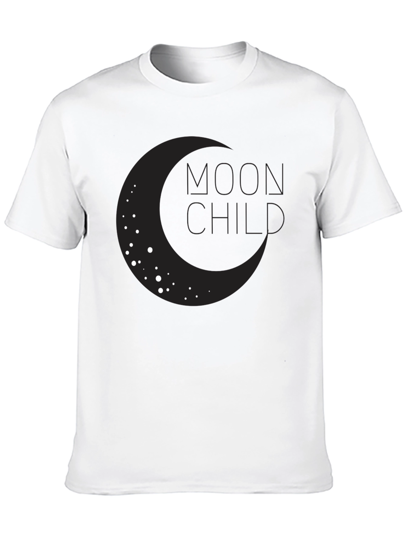 Moon Child Graphic Tee - Black Cotton T-Shirt