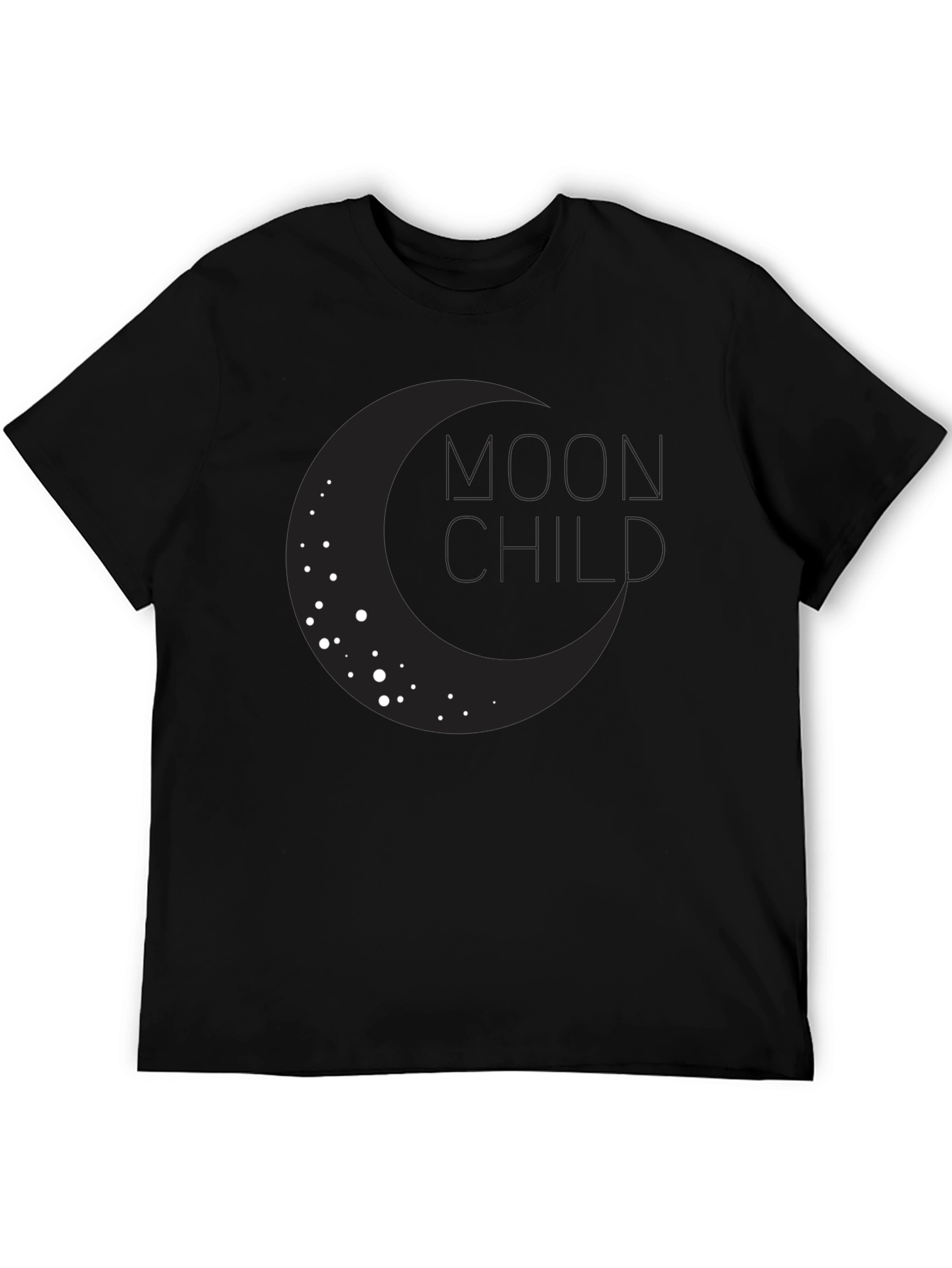 Moon Child Graphic Tee - Black Cotton T-Shirt
