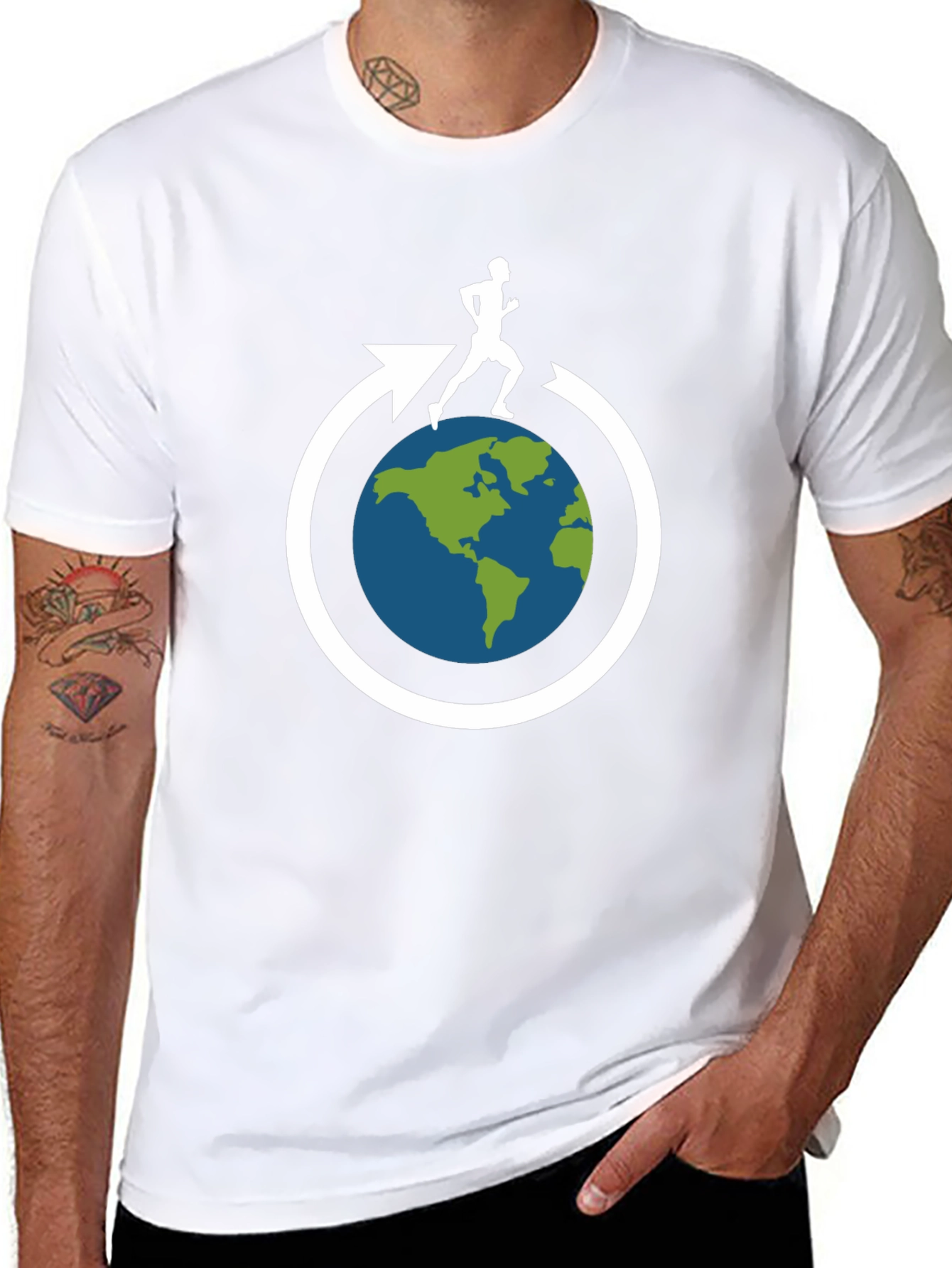 Around the World Run T-Shirt - Black