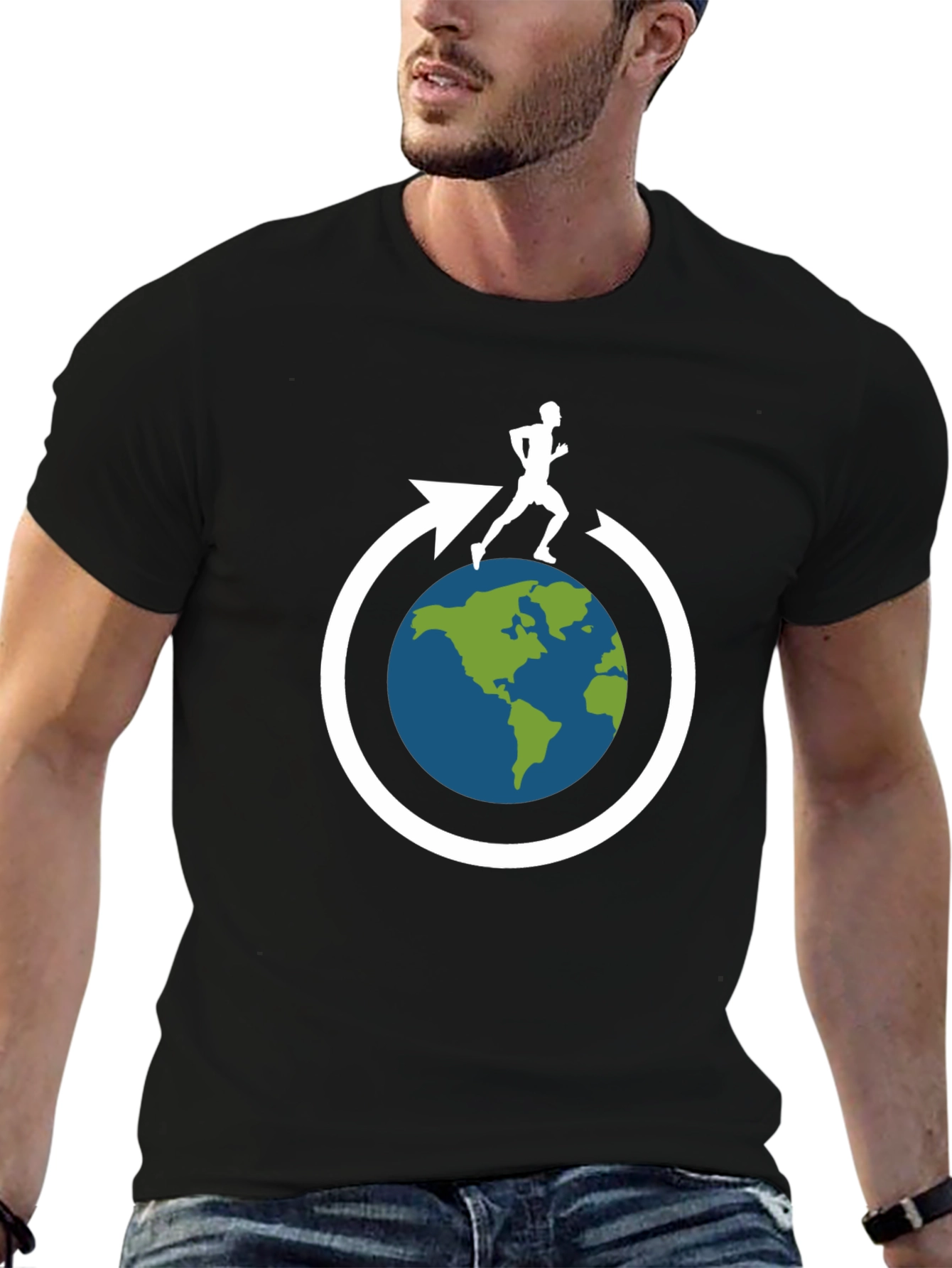 Around the World Run T-Shirt - Black