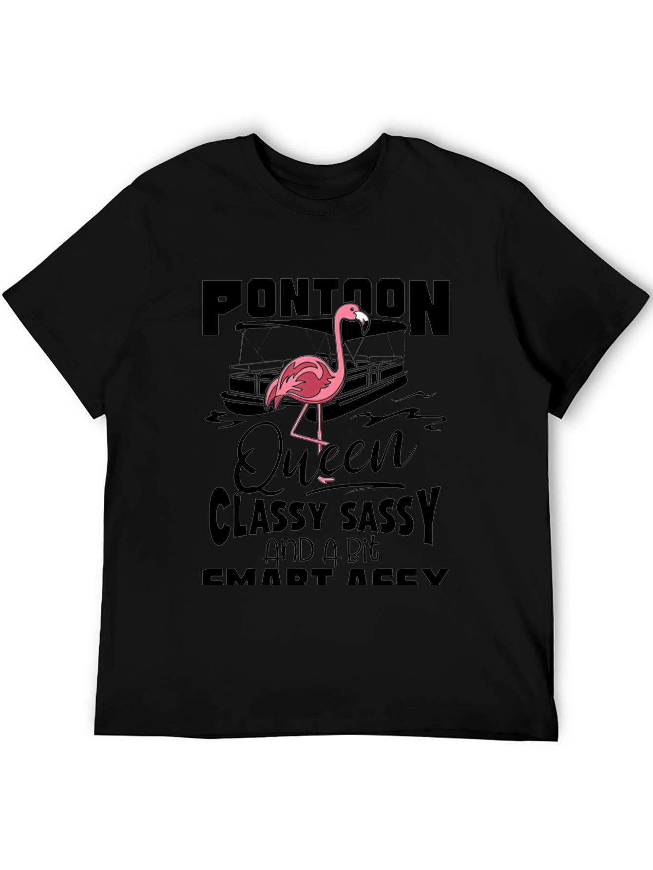 Pontoon Queen Flamingo Graphic T-Shirt