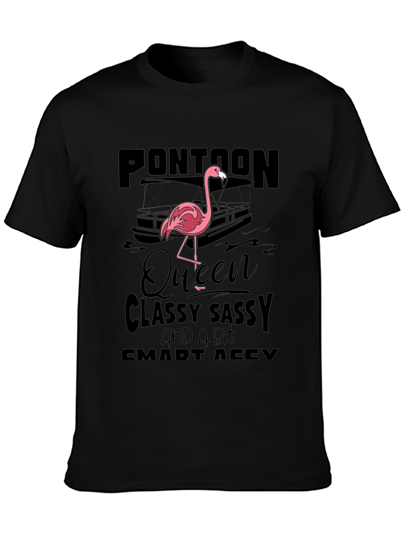 Pontoon Queen Flamingo Graphic T-Shirt