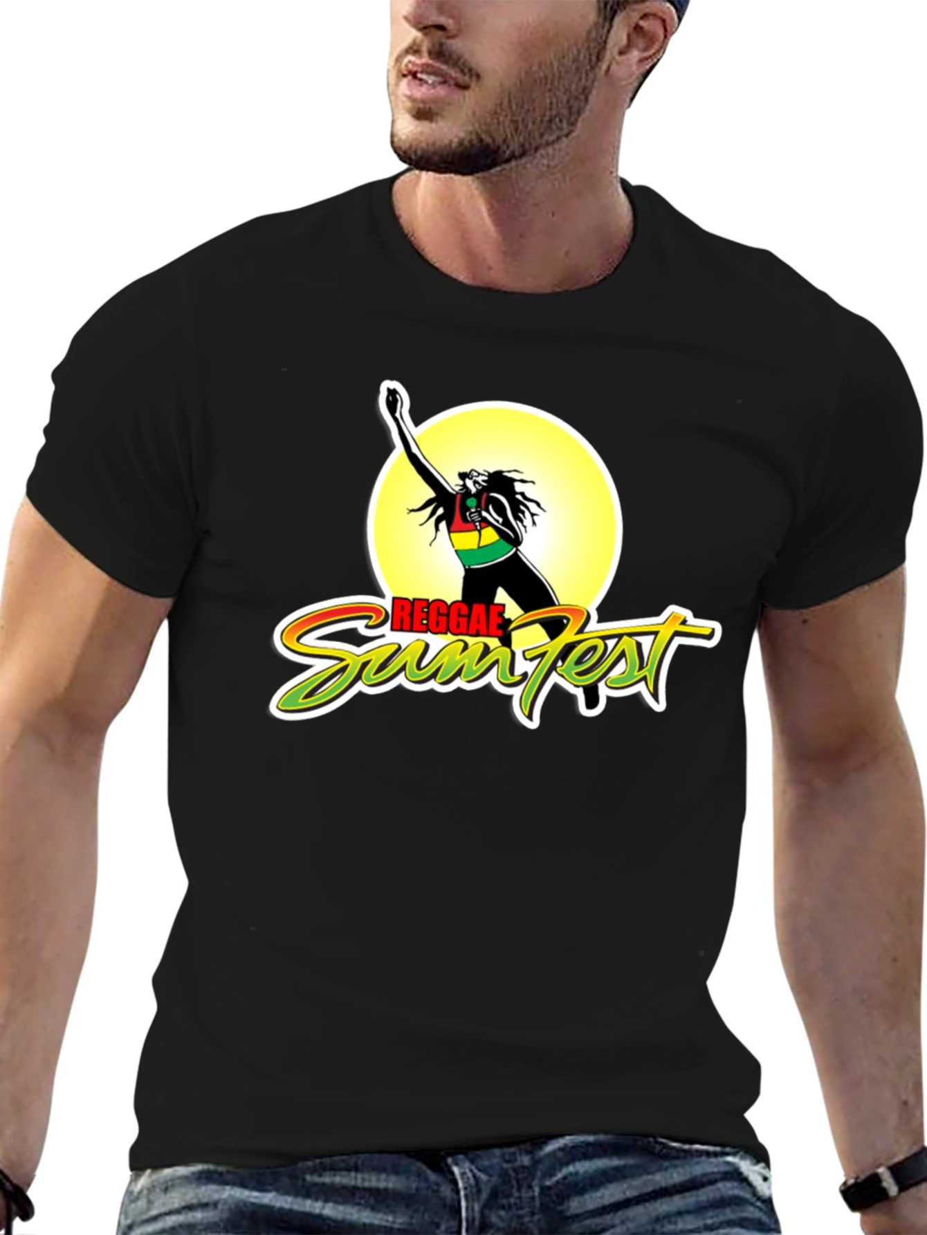 Reggae Sumfest T-Shirt Black Graphic Print