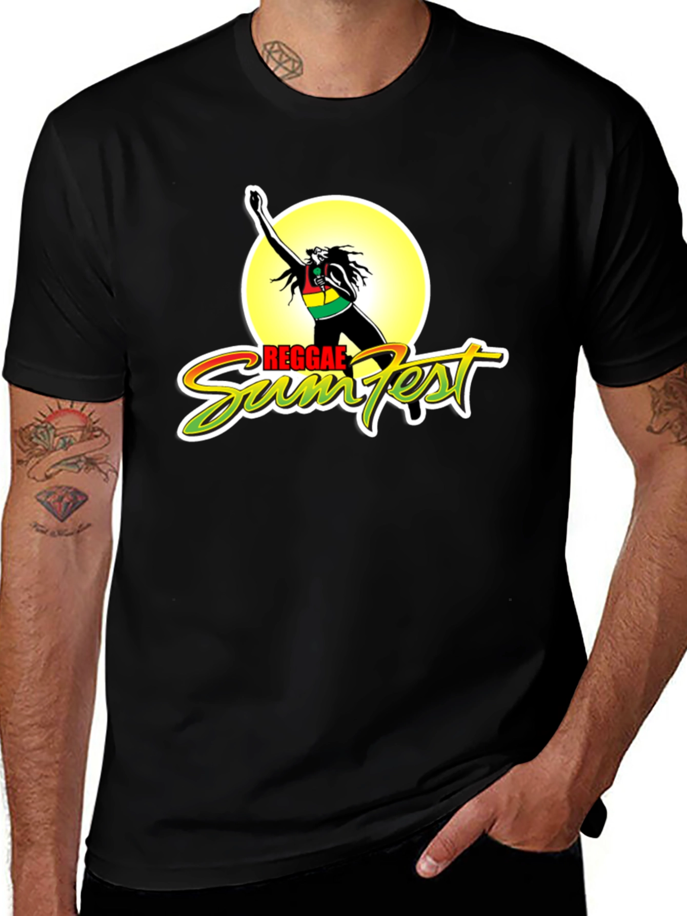 Reggae Sumfest T-Shirt Black Graphic Print