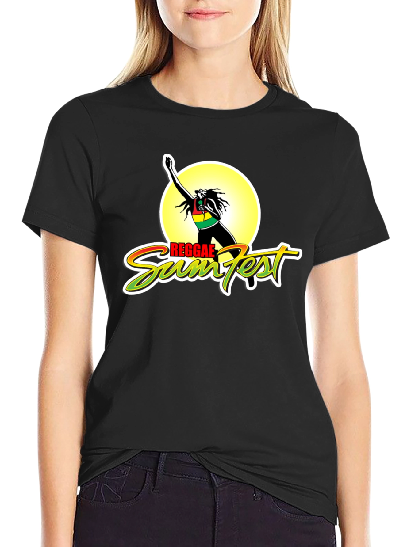 Reggae Sumfest T-Shirt Black Graphic Print