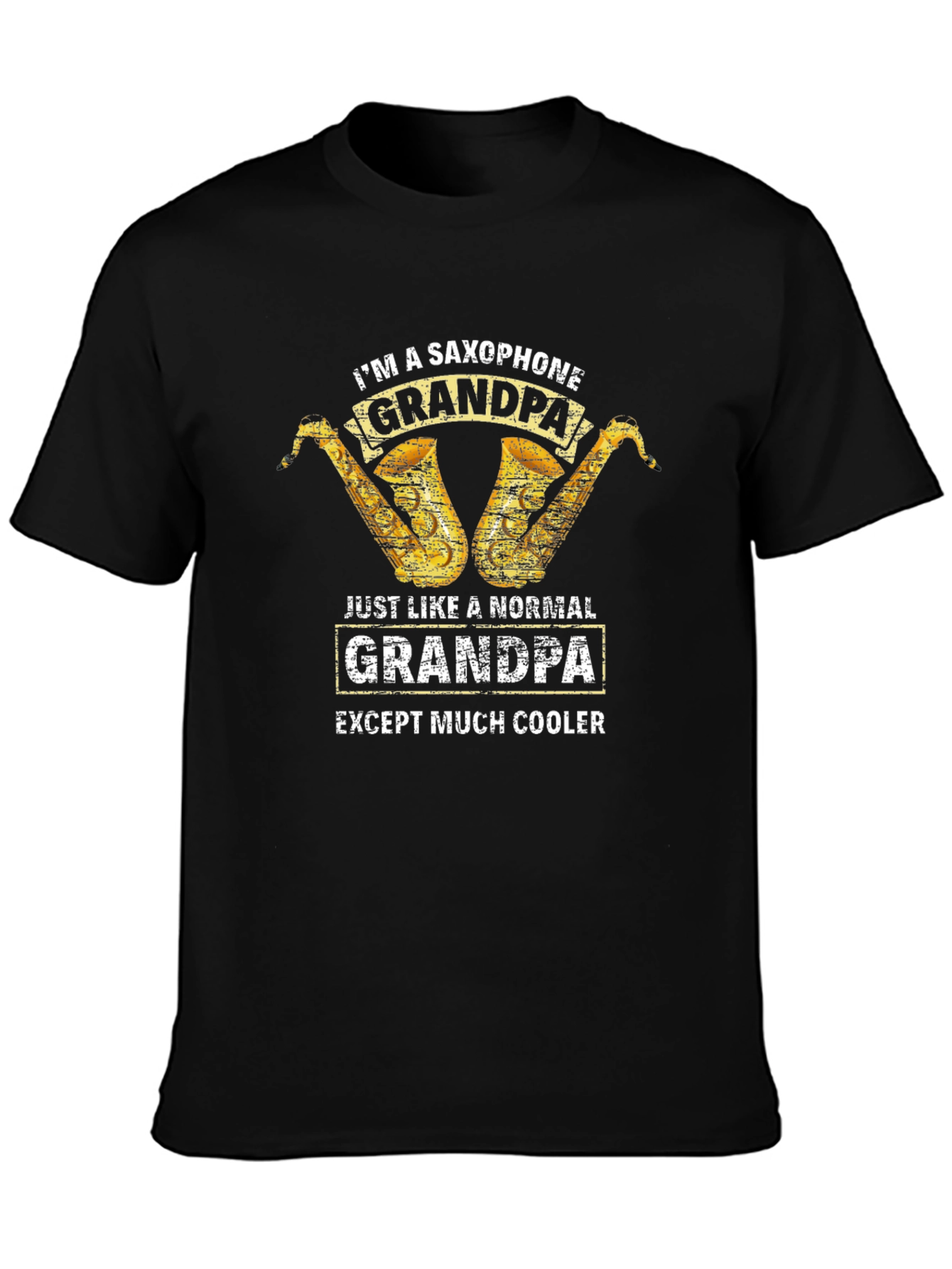 Saxophone Grandpa T-Shirt - Cool Grandfather Tee
