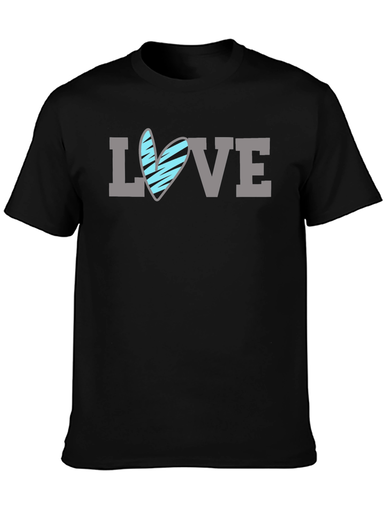 Love Heart Graphic T-Shirt - Mens Black Tee