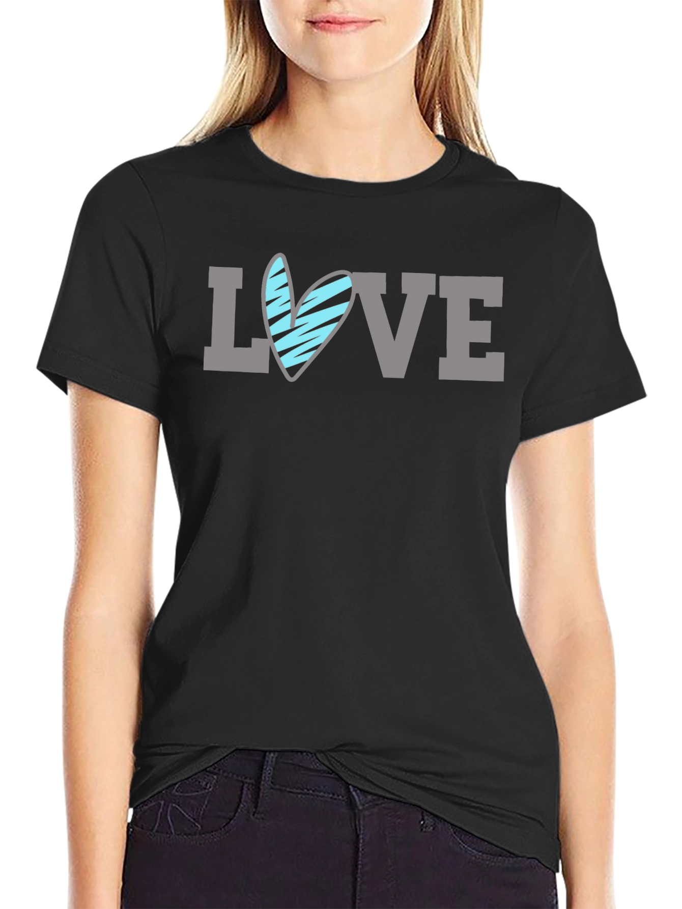 Love Heart Graphic T-Shirt - Mens Black Tee