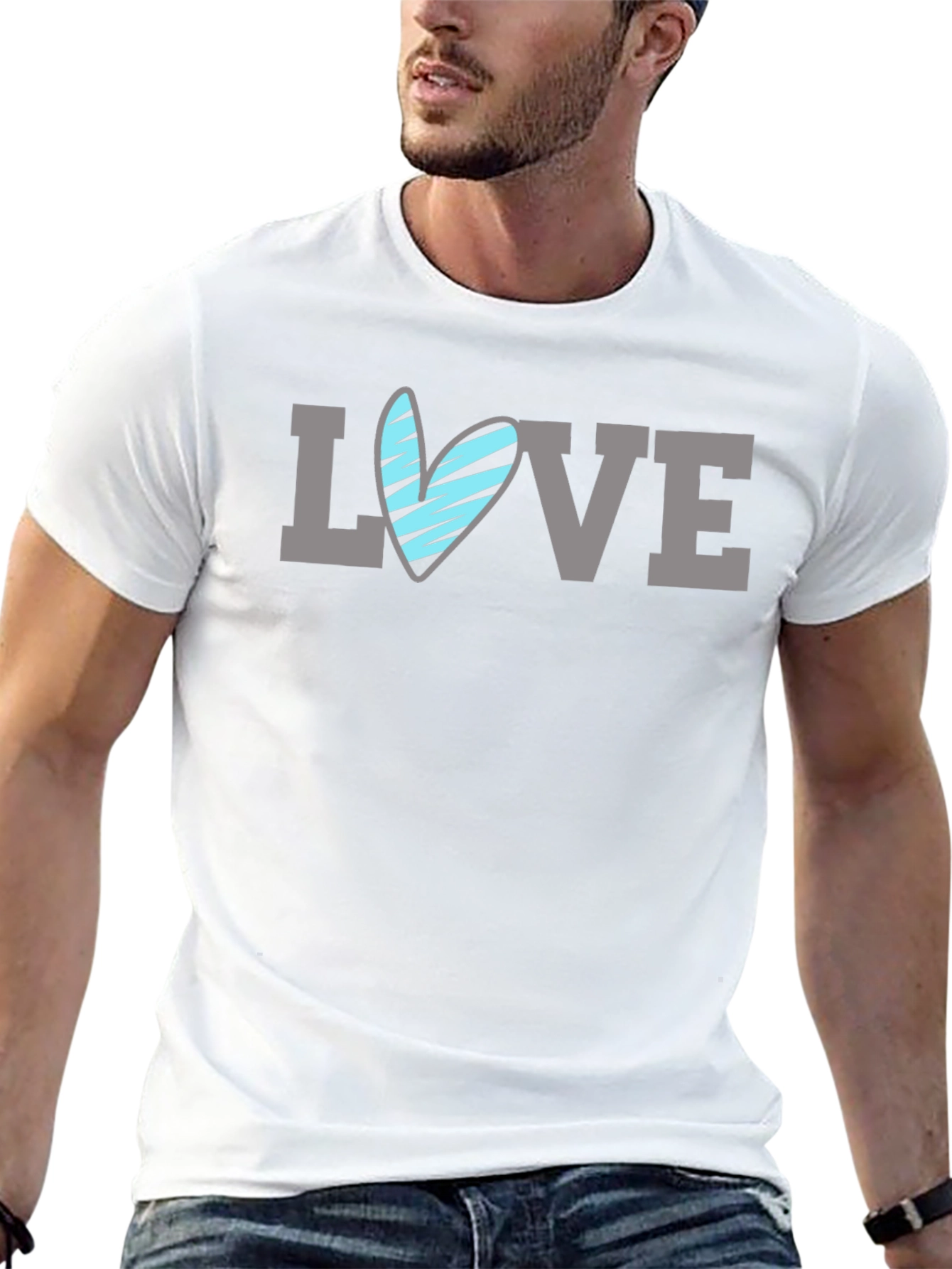 Love Heart Graphic T-Shirt - Mens Black Tee