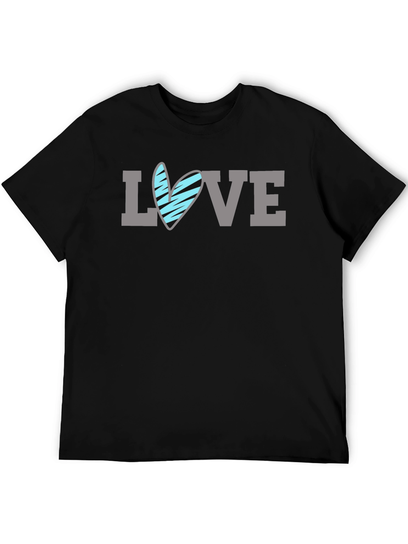 Love Heart Graphic T-Shirt - Mens Black Tee