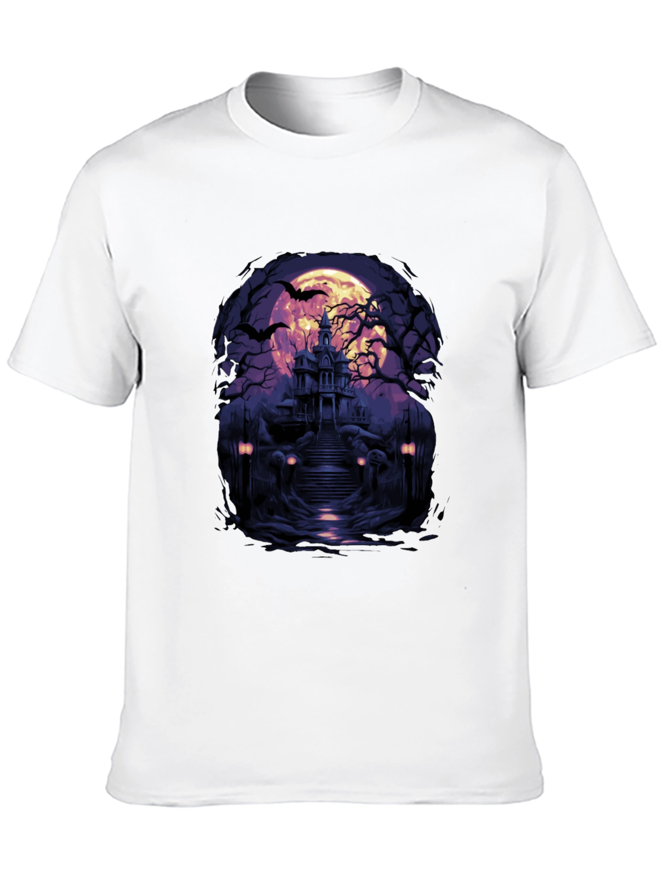 Haunted House Graphic Tee - Spooky Halloween T-Shirt