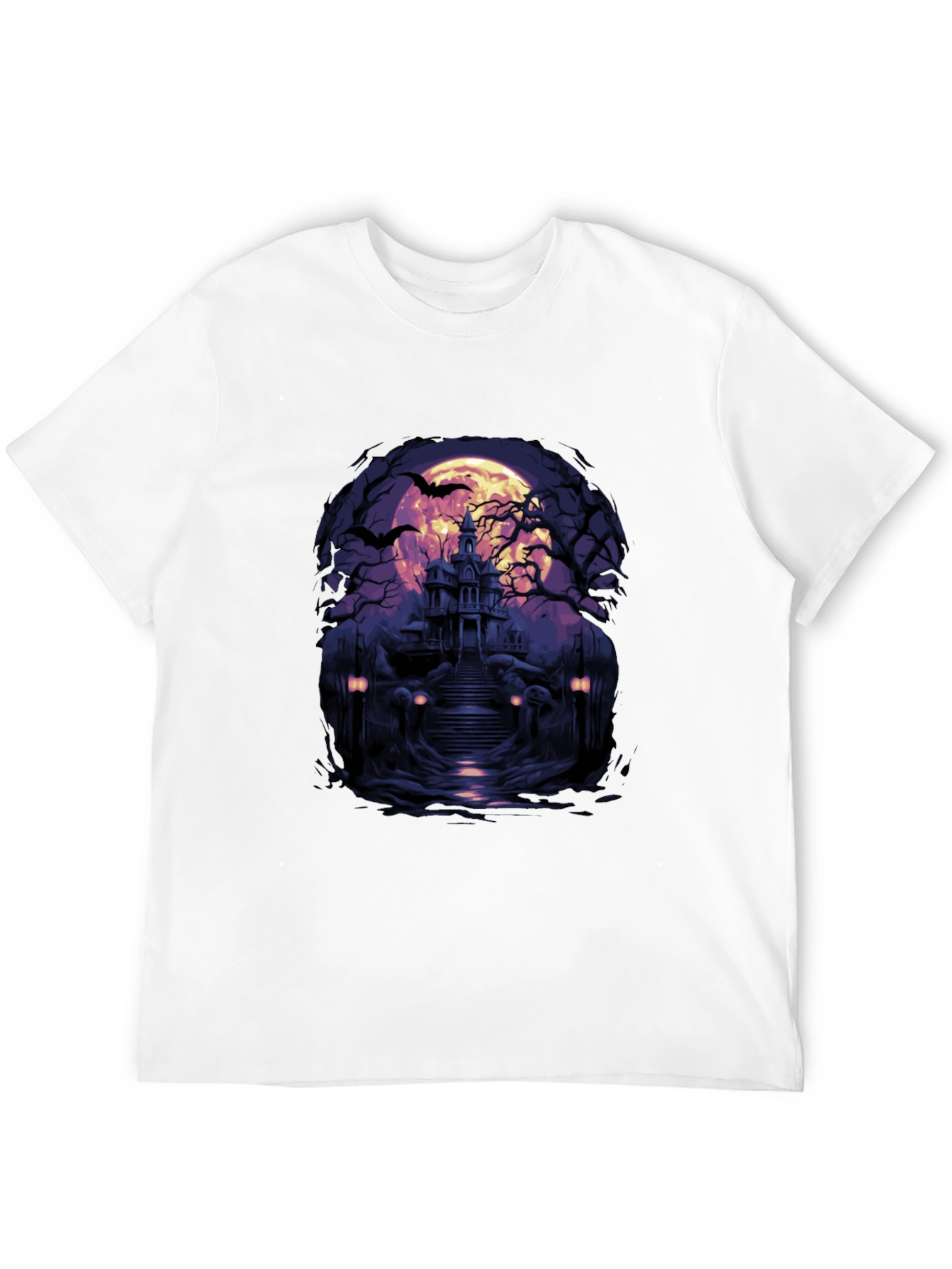 Haunted House Graphic Tee - Spooky Halloween T-Shirt