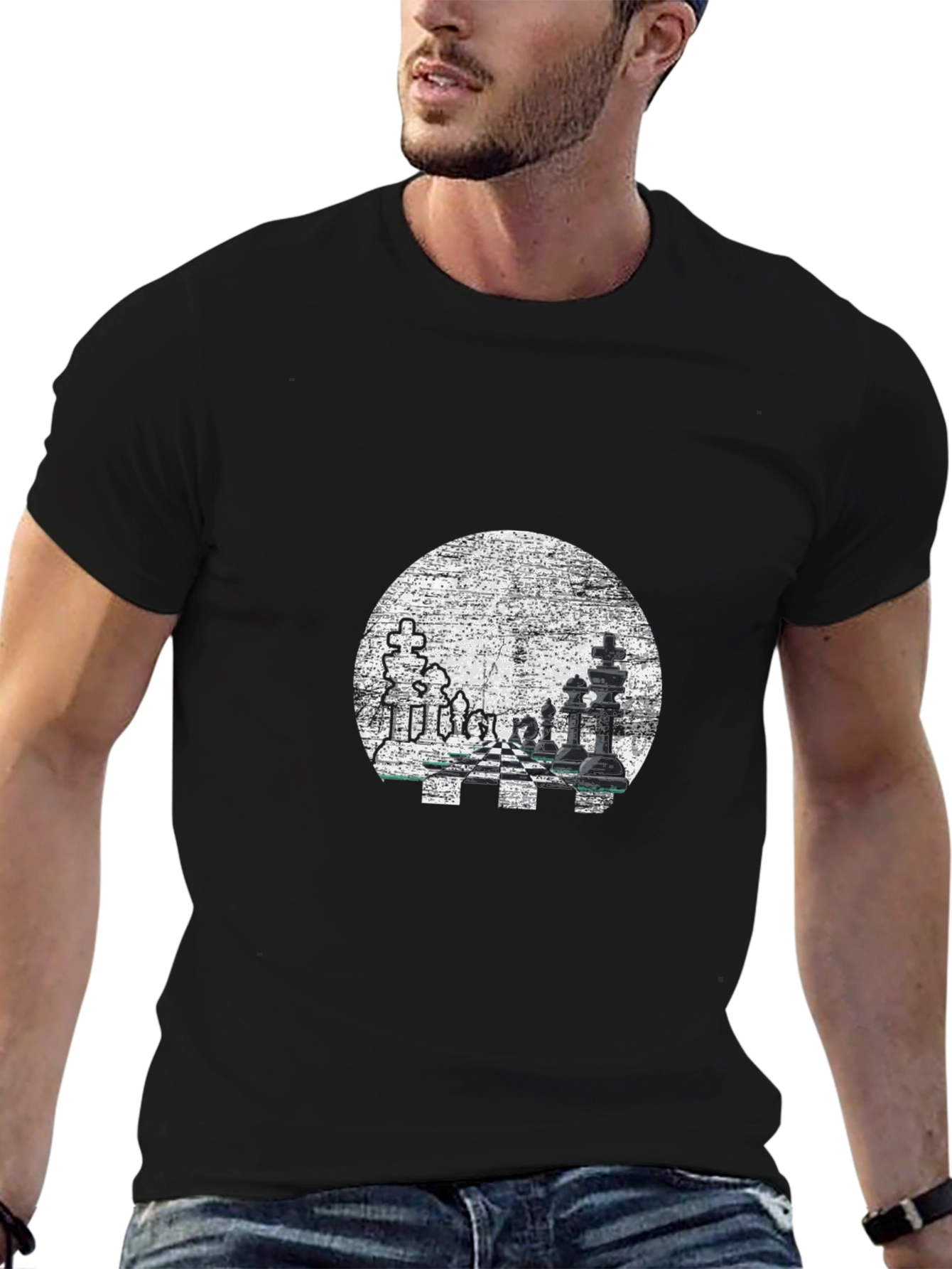 Chess Graphic Tee - Stylish Black Casual Wear