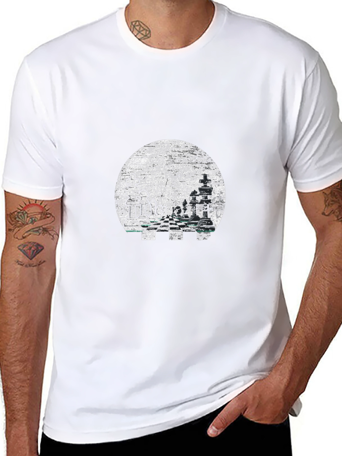 Chess Graphic Tee - Stylish Black Casual Wear
