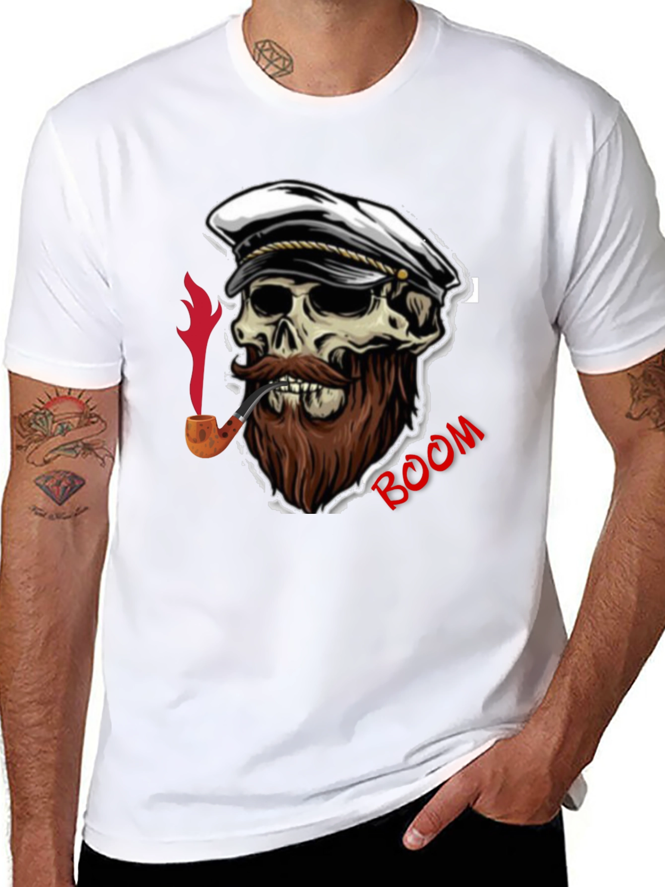 Skull Captain Boom Graphic T-Shirt