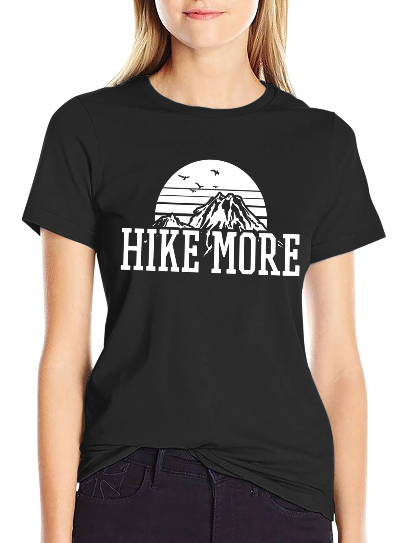 Hike More Graphic Tee - Mountain Design