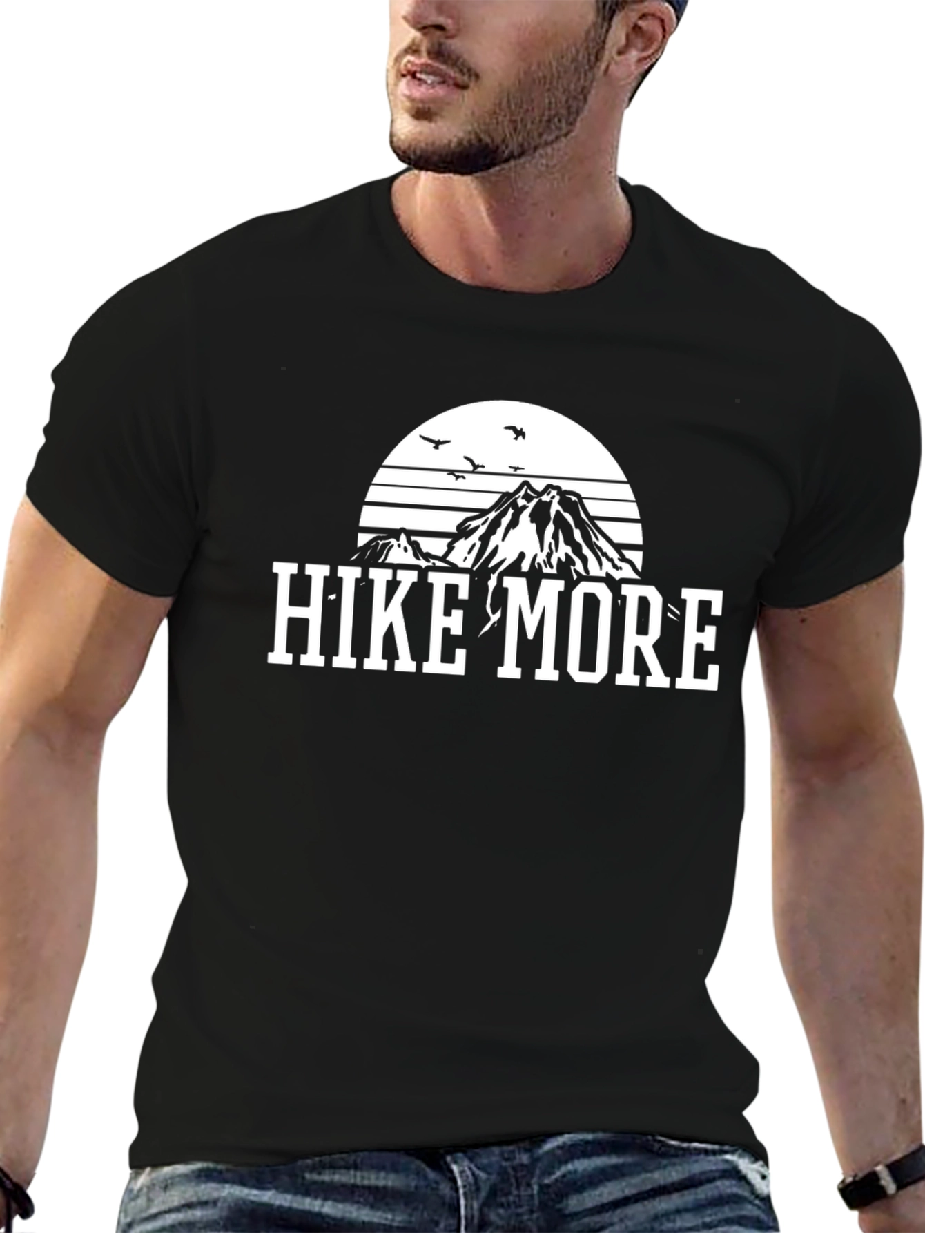 Hike More Graphic Tee - Mountain Design