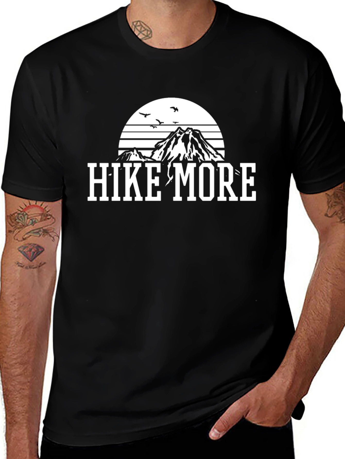 Hike More Graphic Tee - Mountain Design
