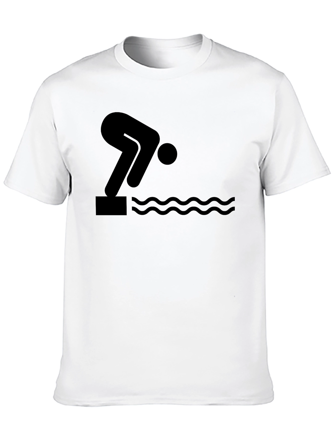 Swimmer Dive Black Graphic T-Shirt