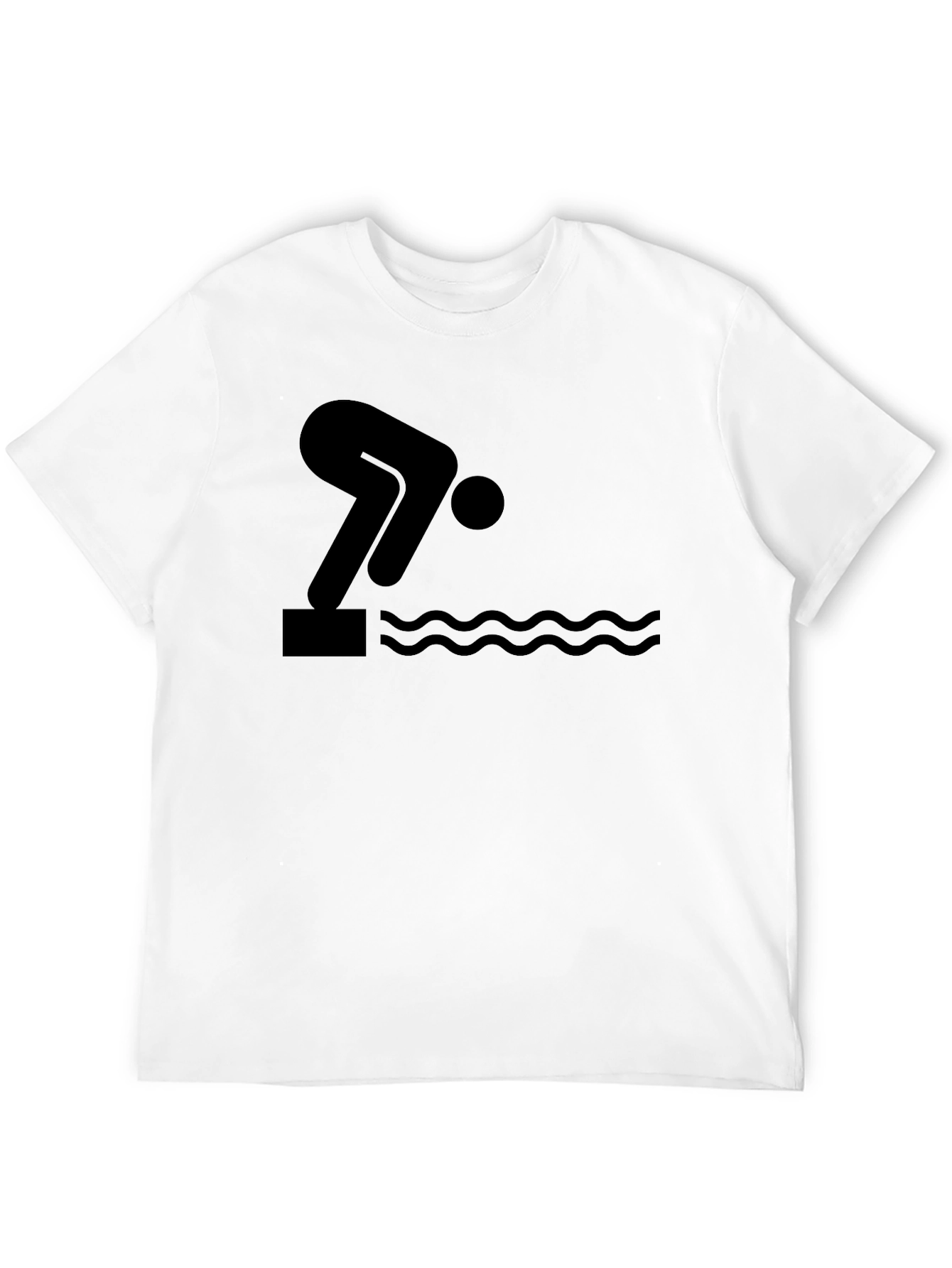 Swimmer Dive Black Graphic T-Shirt