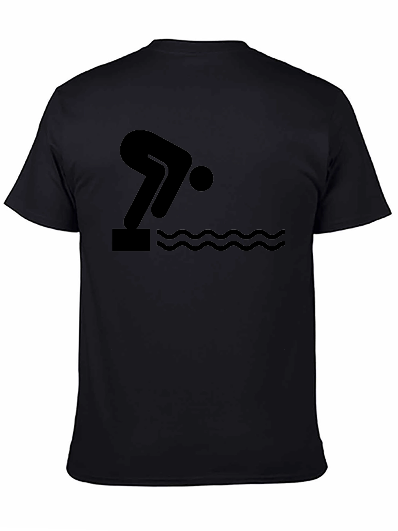 Swimmer Dive Black Graphic T-Shirt