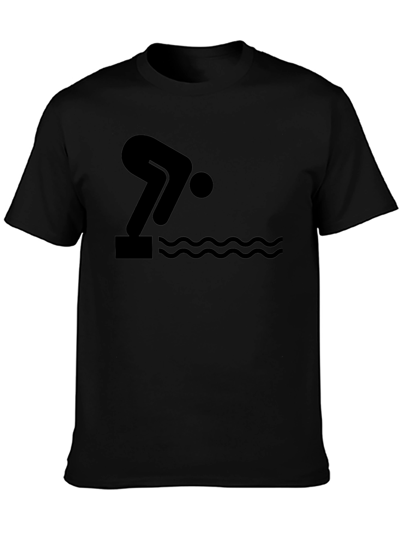 Swimmer Dive Black Graphic T-Shirt