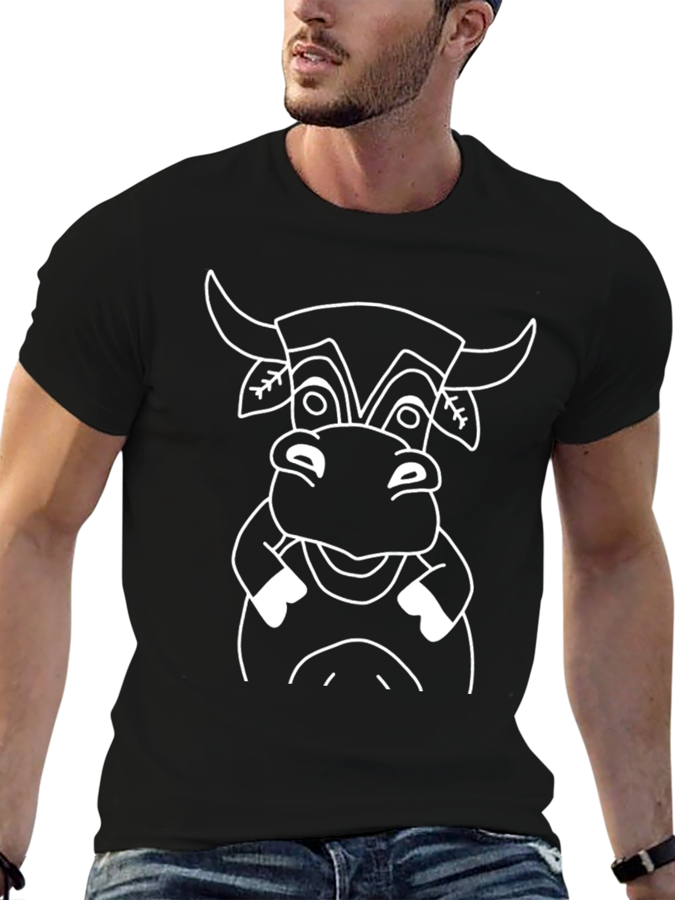 Funny Cow Graphic Black T-Shirt
