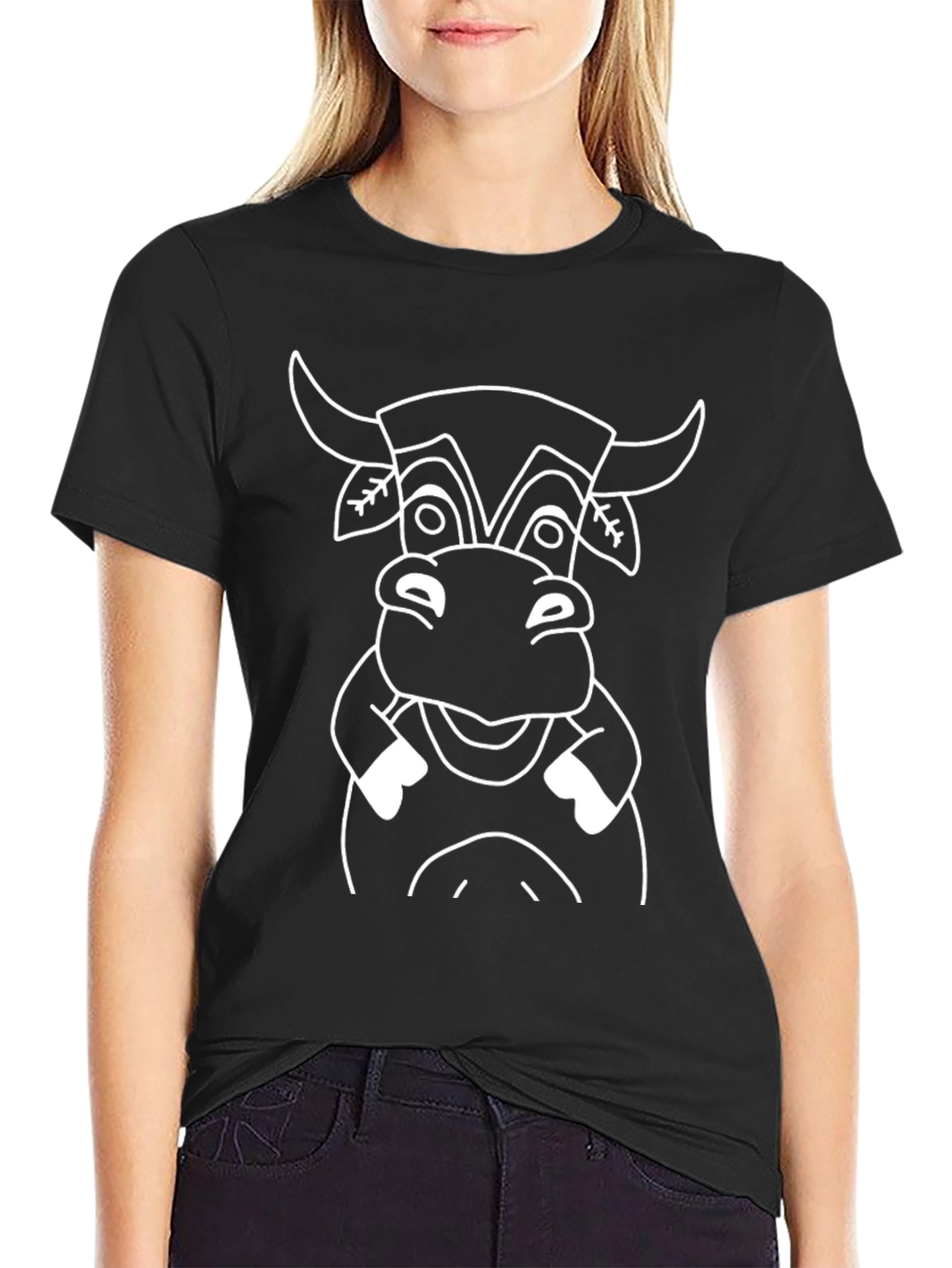 Funny Cow Graphic Black T-Shirt