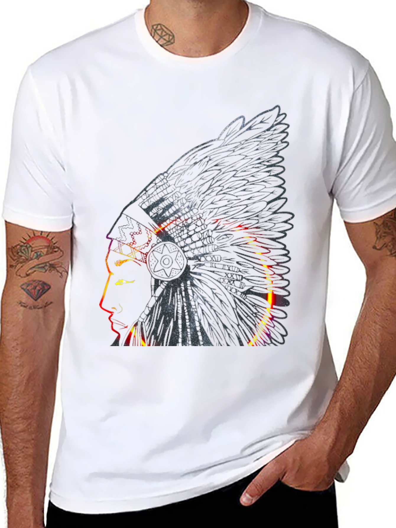Native American Chief T-Shirt - Black