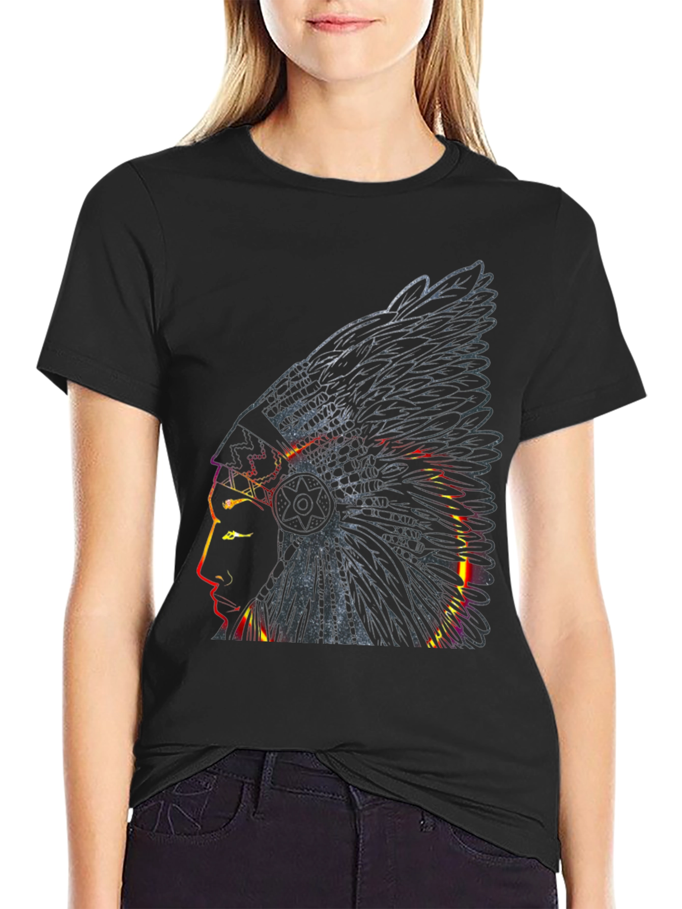 Native American Chief T-Shirt - Black