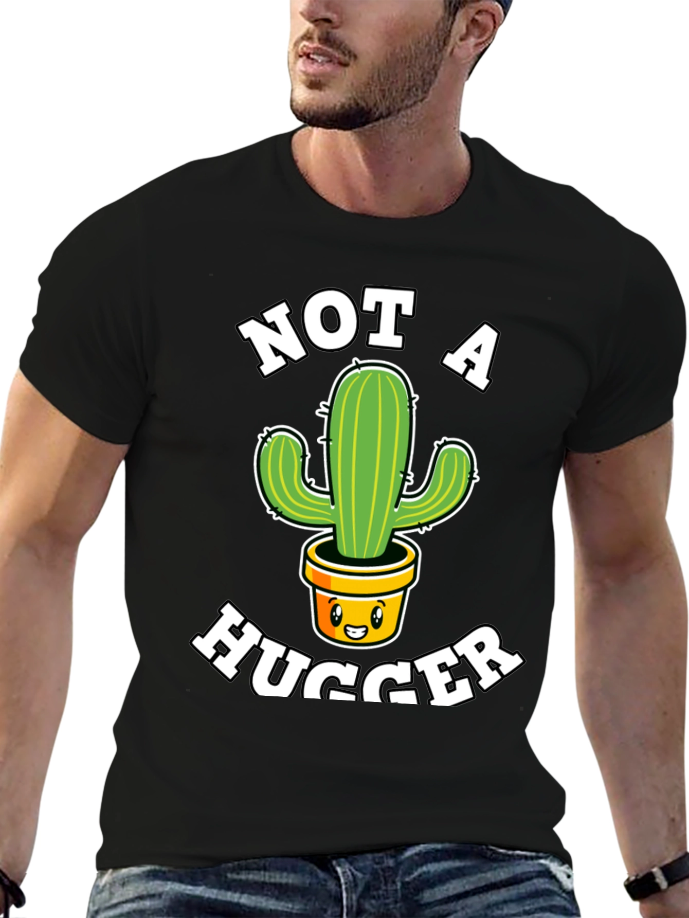 Not a Hugger Cactus Graphic T-Shirt
