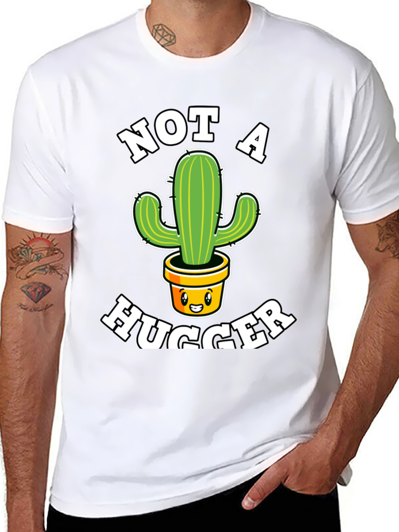 Not a Hugger Cactus Graphic T-Shirt
