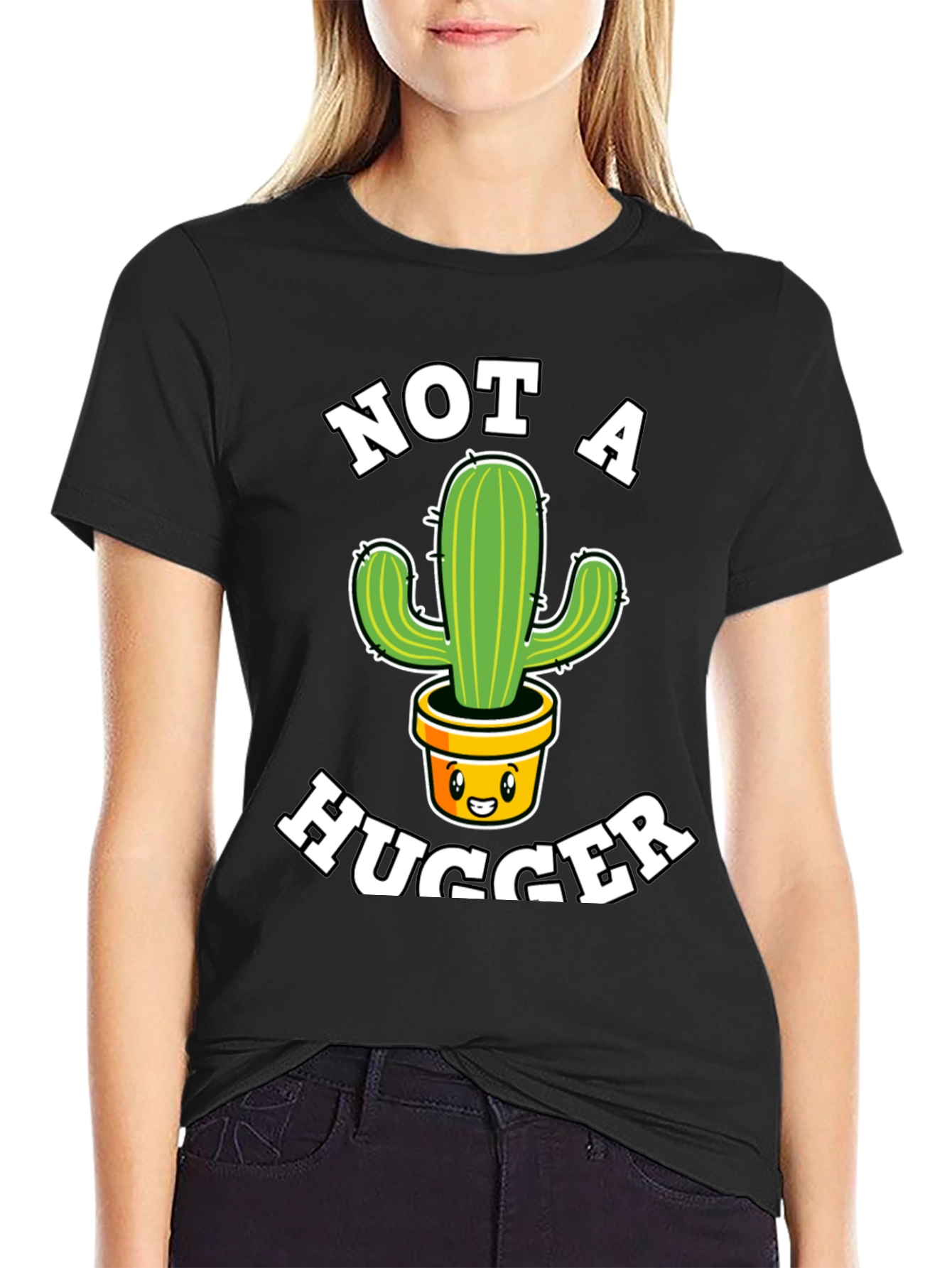 Not a Hugger Cactus Graphic T-Shirt