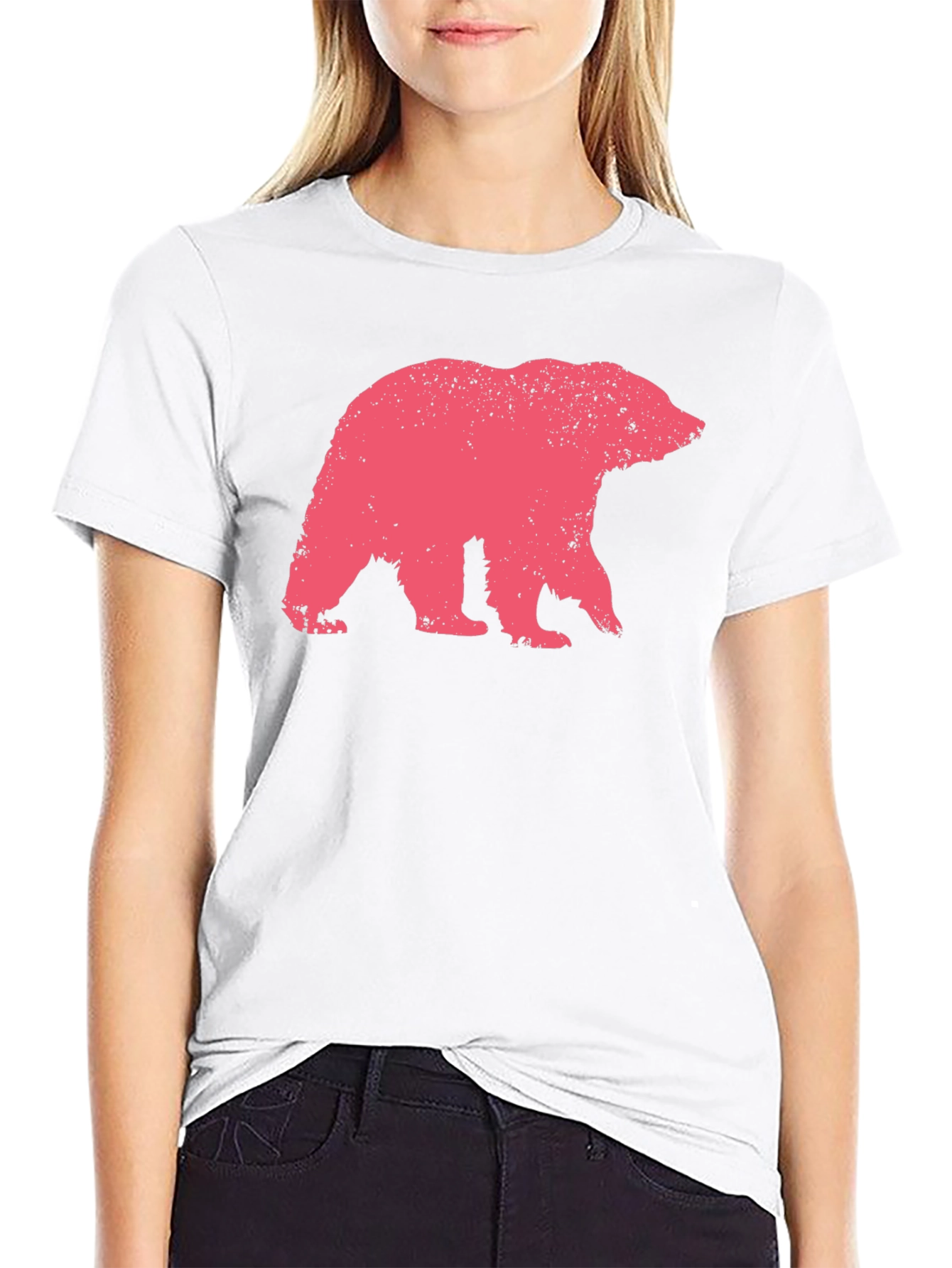 Bear Graphic Print Crew Neck T-Shirt