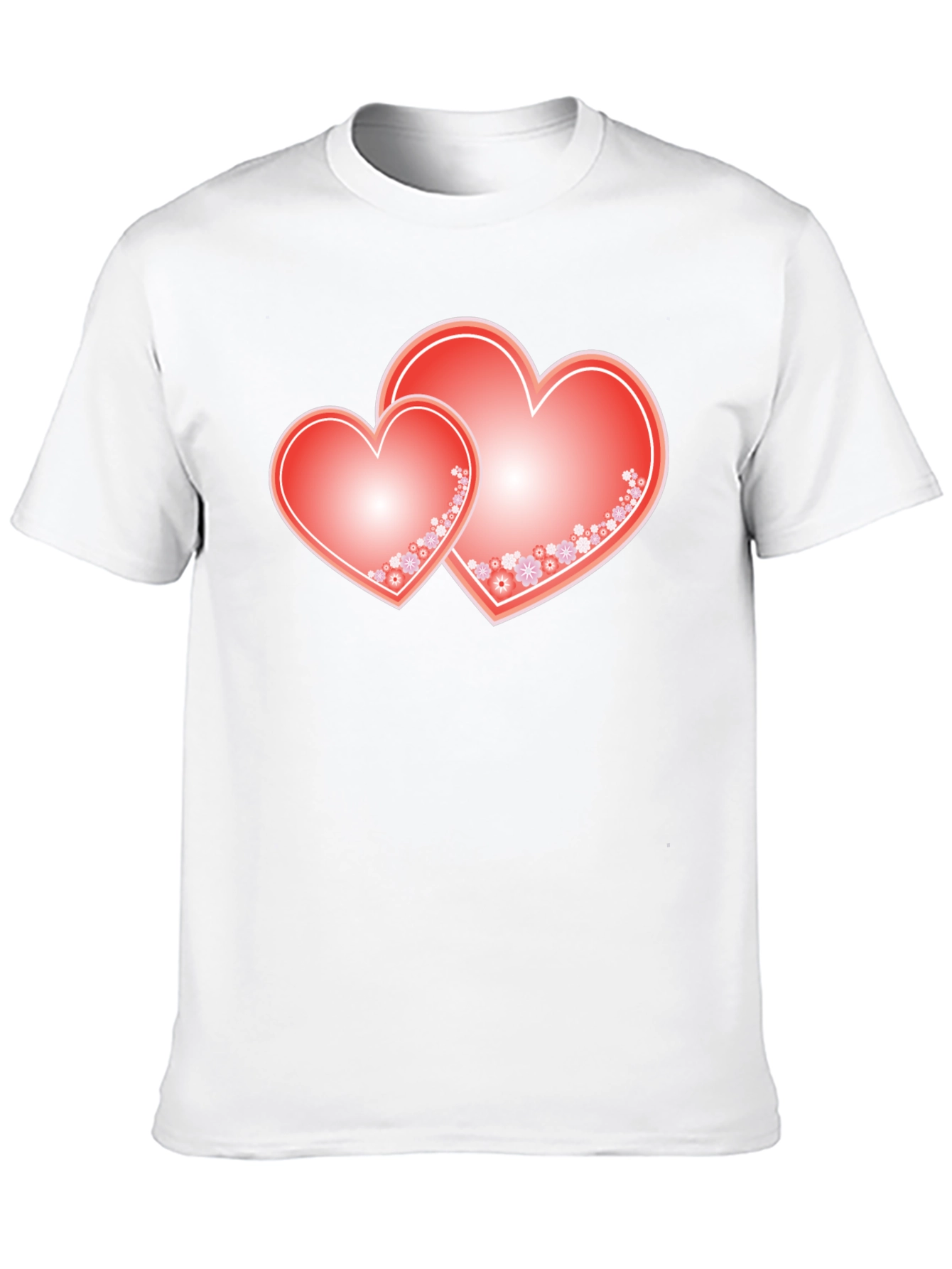 Romantic Hearts Graphic Tee - Black Cotton Blend Shirt