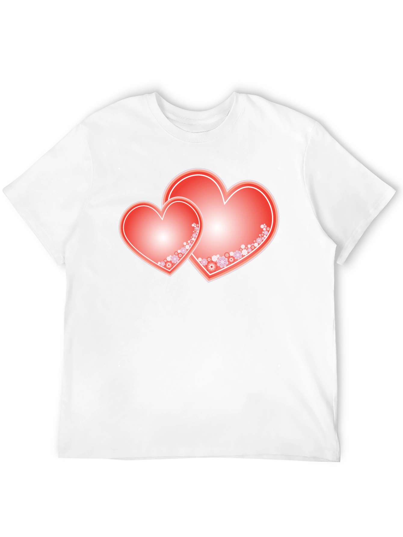 Romantic Hearts Graphic Tee - Black Cotton Blend Shirt