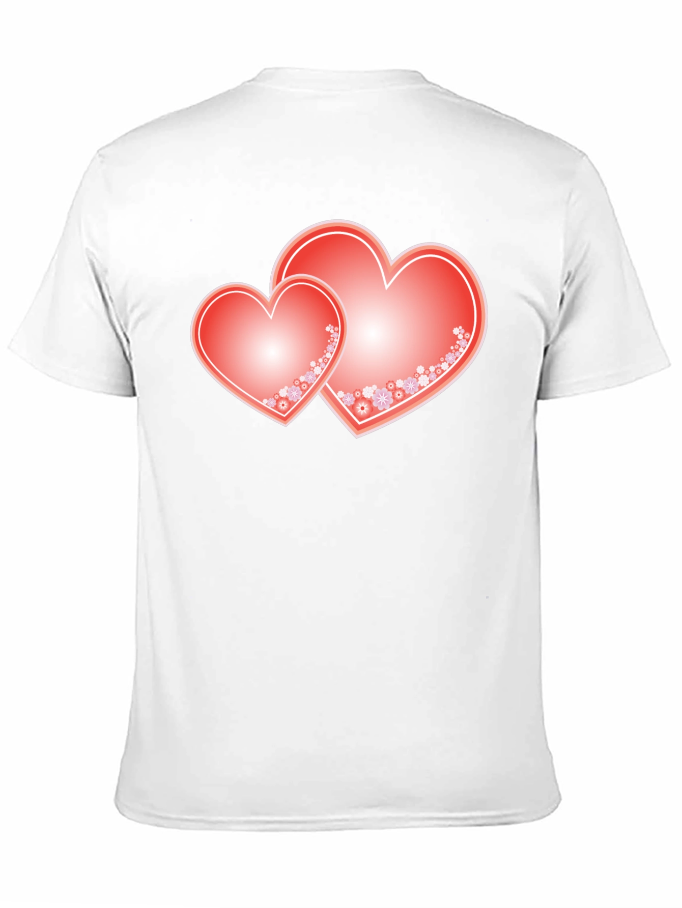Romantic Hearts Graphic Tee - Black Cotton Blend Shirt