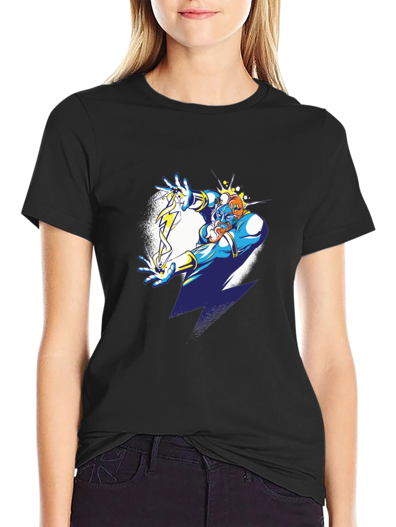 Wizard Graphic Tee - Black Cotton Blend Shirt