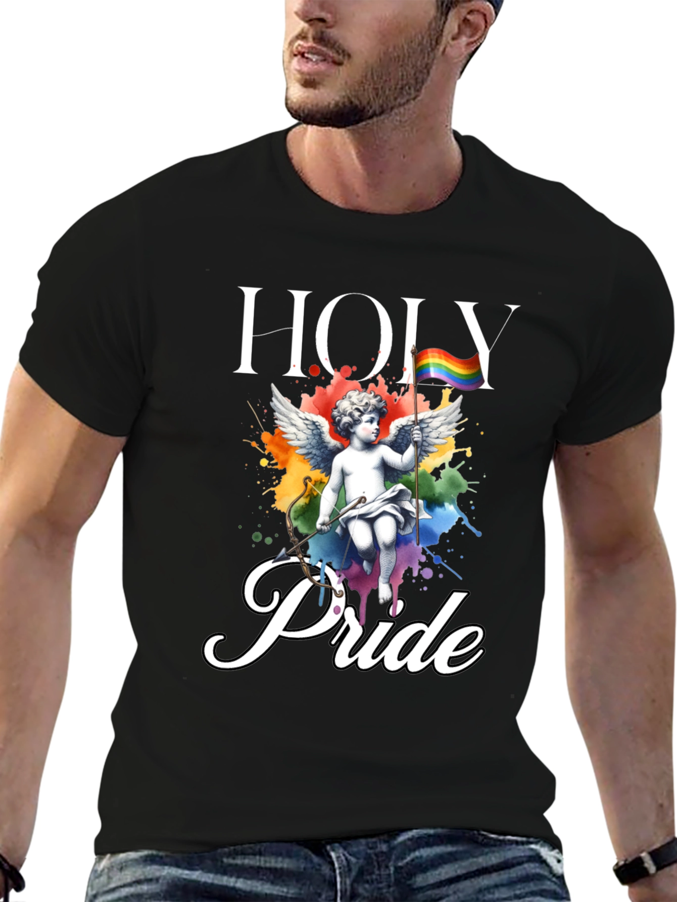 Holy Pride T-Shirt - LGBTQ+ Rainbow Angel Tee