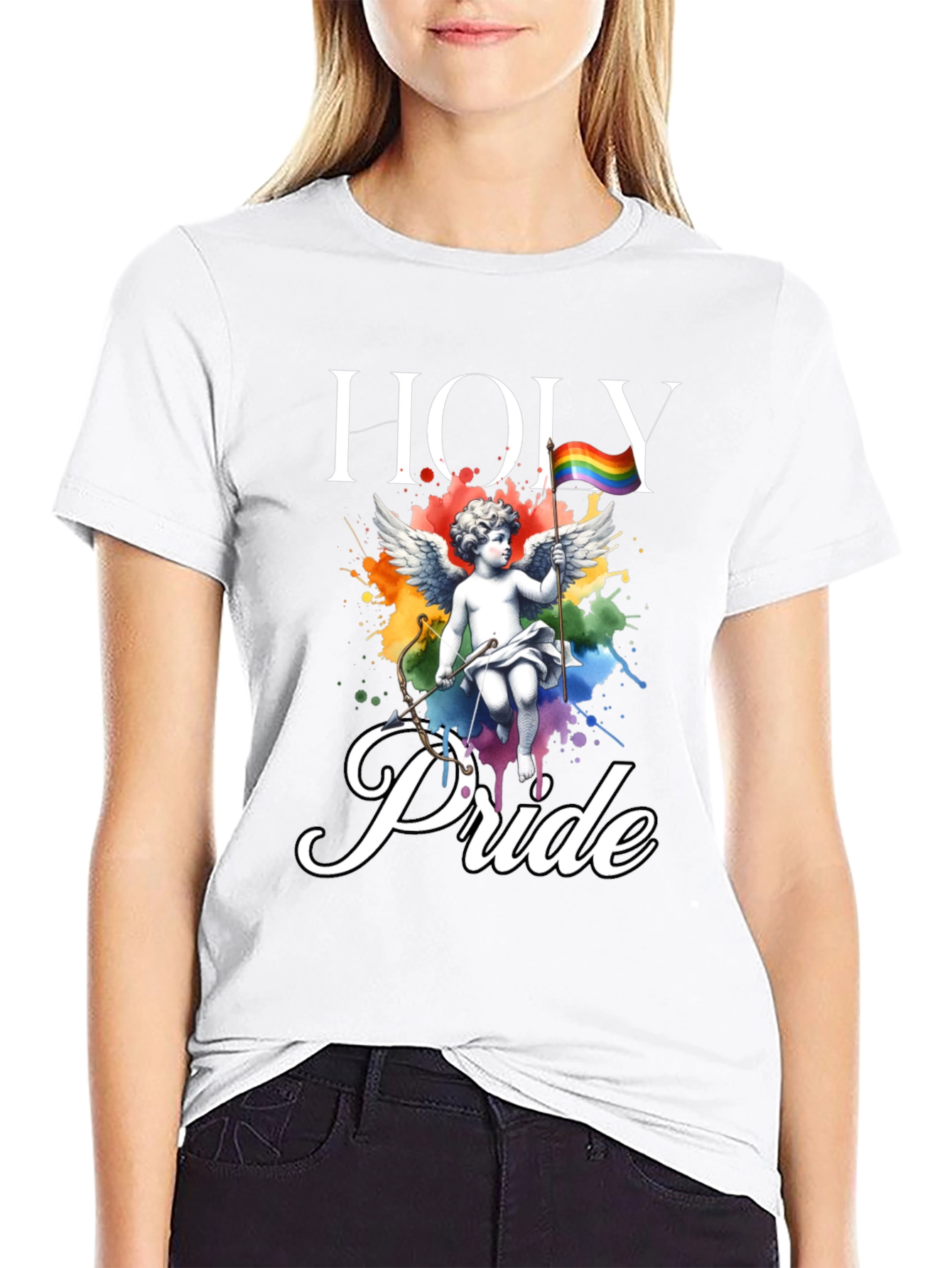 Holy Pride T-Shirt - LGBTQ+ Rainbow Angel Tee