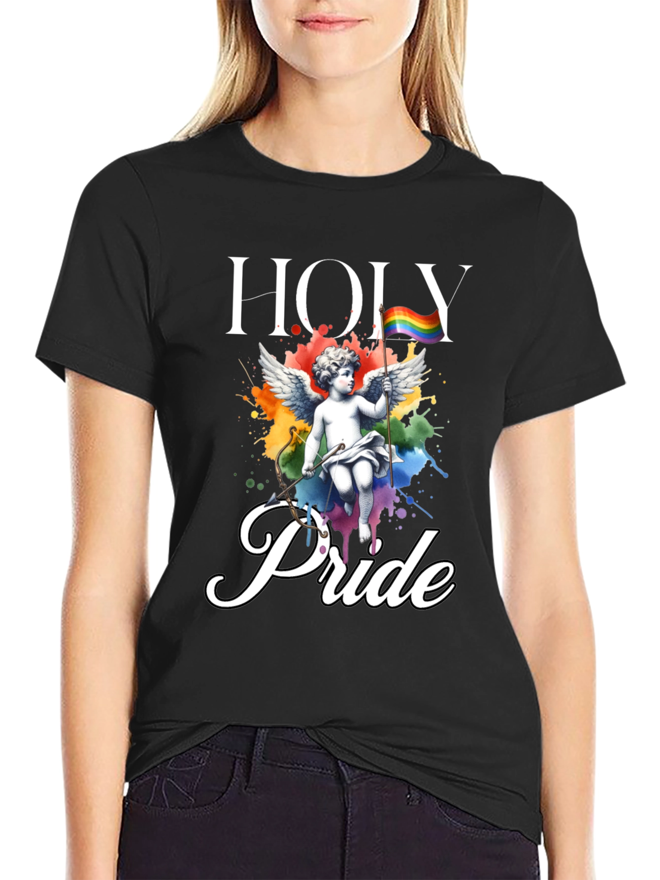 Holy Pride T-Shirt - LGBTQ+ Rainbow Angel Tee