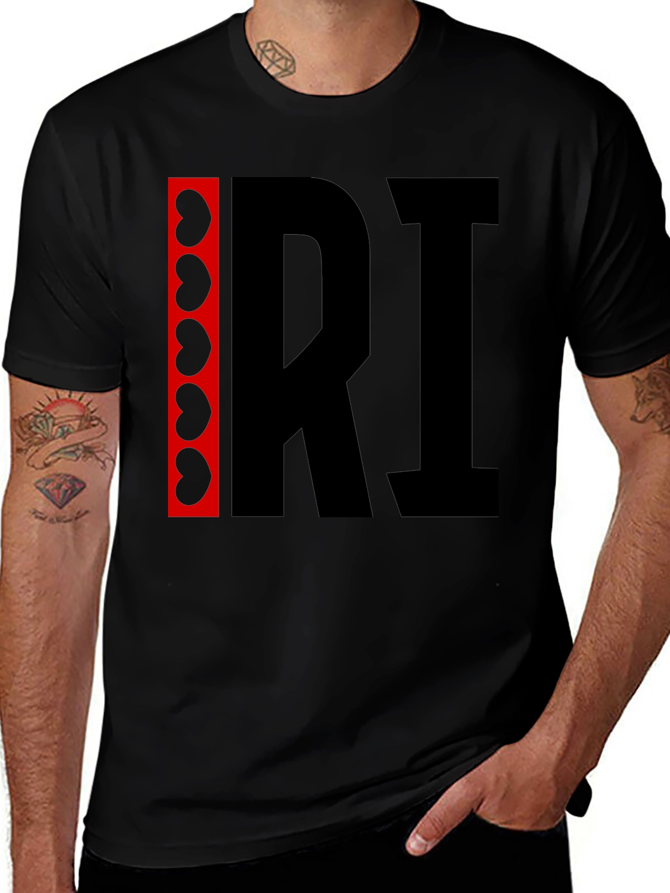Unique Graphic T-Shirt: RI with Kidney Beans Accent