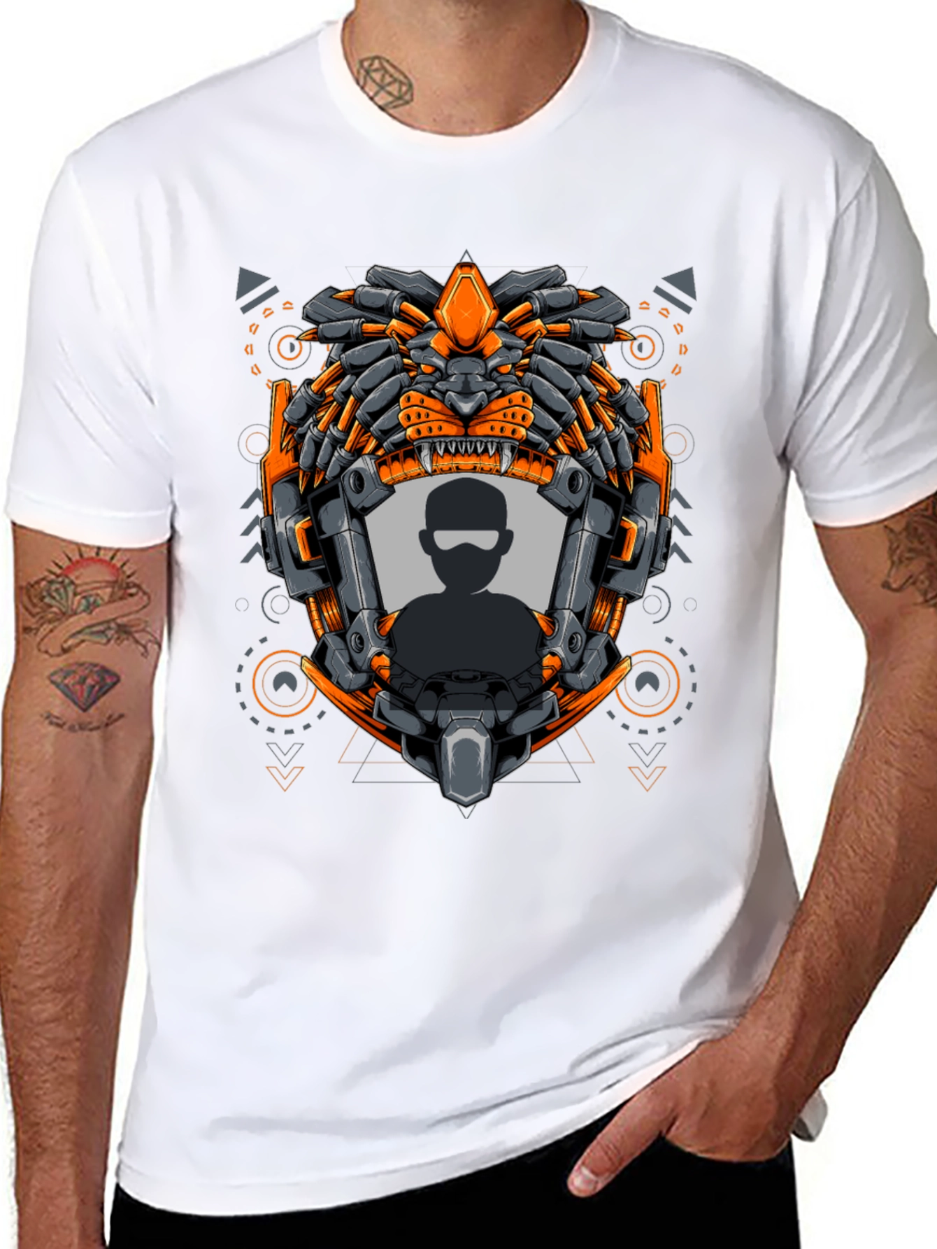 Cyberpunk Lion Graphic T-Shirt