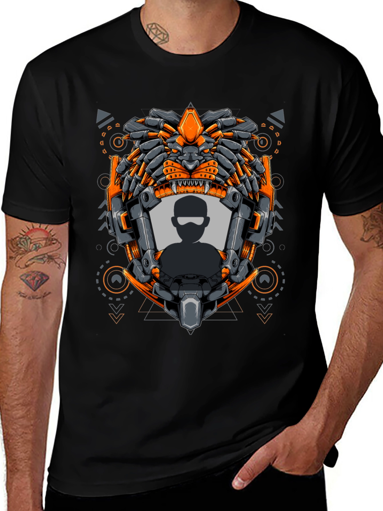Cyberpunk Lion Graphic T-Shirt