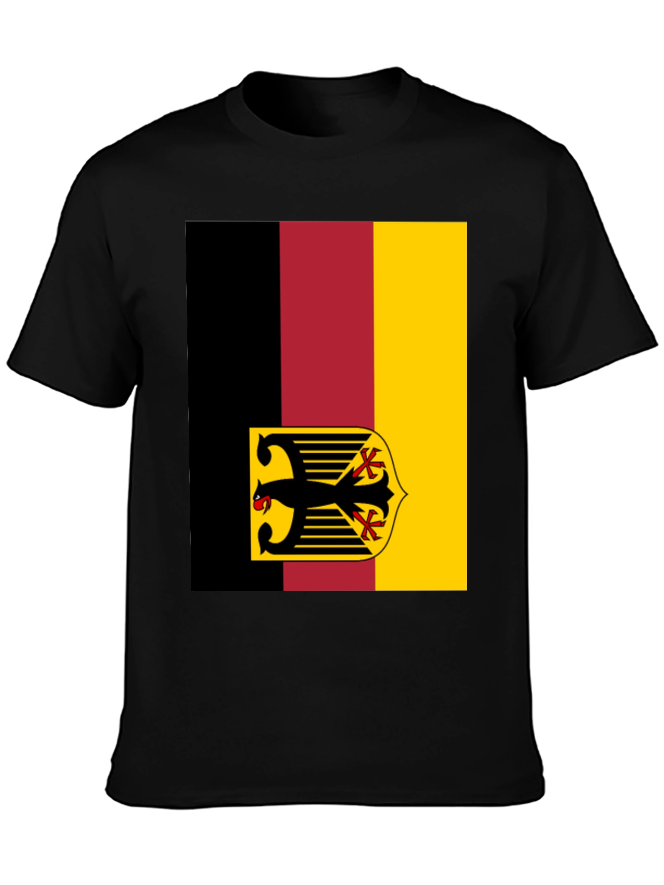 German Flag Graphic Print Crew Neck T-Shirt