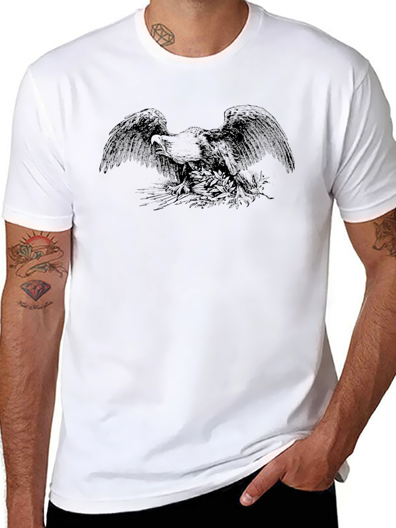 Eagle Graphic Black T-Shirt | Mens Casual Wear