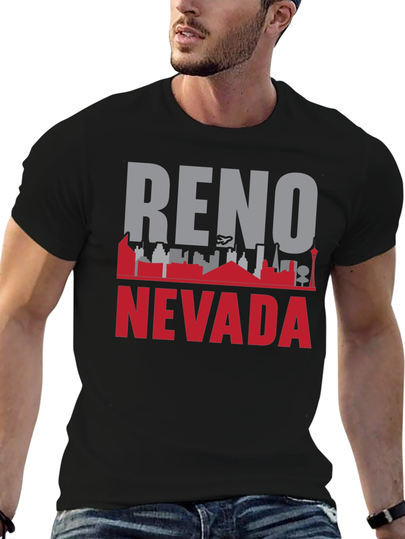 Reno Nevada Skyline Graphic Tee - Black