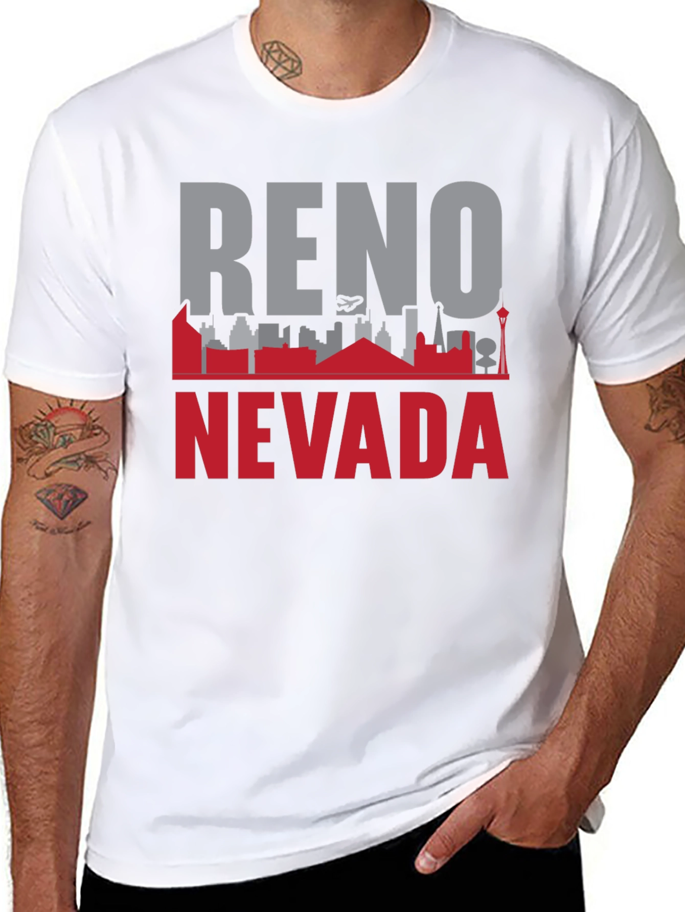 Reno Nevada Skyline Graphic Tee - Black