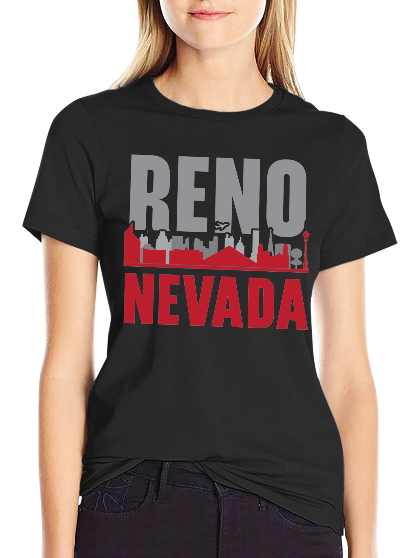 Reno Nevada Skyline Graphic Tee - Black