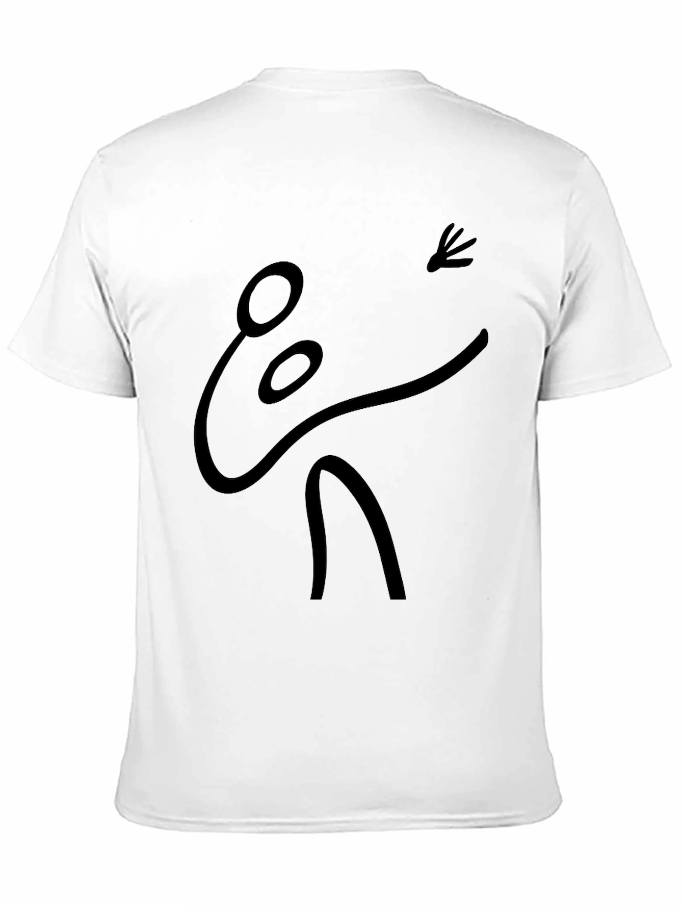Abstract Stick Figure Graphic Tee - Black